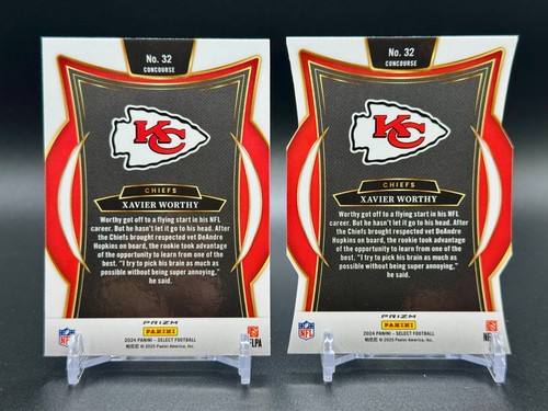 2024 Select Xavier Worthy Concourse Red Yellow Shock + Silver Die-Cut Prizm (RC) - Picture 2 of 2