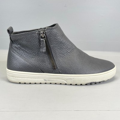 ECCO Fara Bootie Sneakers Womens Size 38 US 7 Gray Leather Zip Up Comfort Shoes