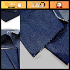 100 Cotton Denim Fabric 9 OZ Indigo Washed Deep Color 62" Wide by the Yard