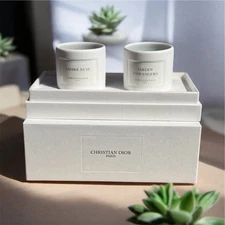 Christian Dior Mini Candle 2pc Set ~ White Ambre Nuit + Jardin DOrangers NIB