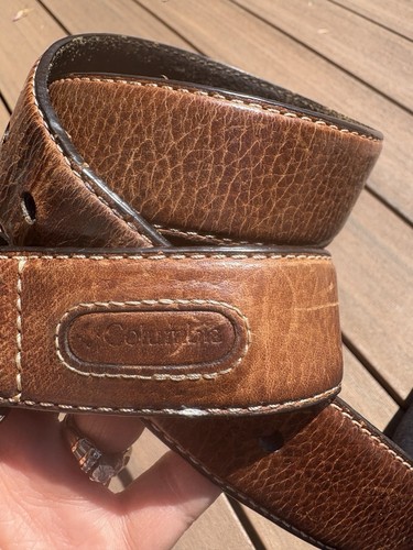 Columbia Gürtel Herren braun Leder elegant strapazierfähig Länge wie abgebildet - Bild 1 von 9