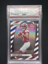 2024 Panini Red White Blue Prizm #347 Jayden Daniels Commanders RC Rookie PSA 9