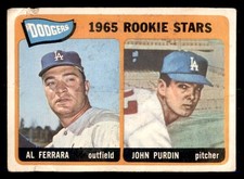 1965 Topps Dodgers Rookie Stars Al Ferrara John Purdin Poor - Nice Centering 331
