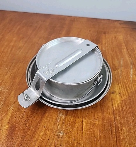 Vintage BSA Boy Scouts of America REGAL Aluminum Mess Kit Frying Pan Bowl - Picture 2 of 10