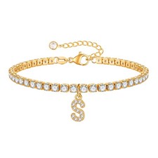 Gold Bracelets for Women, 14K Gold Plated Bracelets for Women Initial Bracelets