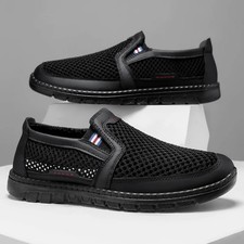 Men Slip On Casual Shoes Lightweight Mesh Trainers Walking Sneakers Outdoor