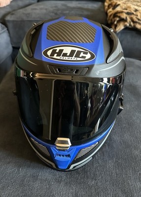 XL  HJC RPHA 11 Saravo Black-Blue Helmet With Cardo Packtalk Bold Installed