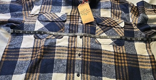 Chemise homme Stitches & Rivets flanelle édition limitée bleu/blanc taille XXL NEUVE AVEC ÉTIQUETTE - Photo 4/10