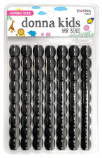 Kids Jumbo Pony Beads 15Mm Black Large Hair Beads for Braids, Ponytails Styli