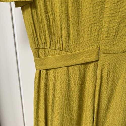 Ted Baker Kleid Damen TB 4 UK 14 Gelb Senf Fit & Flare Midi Kurzarm - Bild 12 von 14