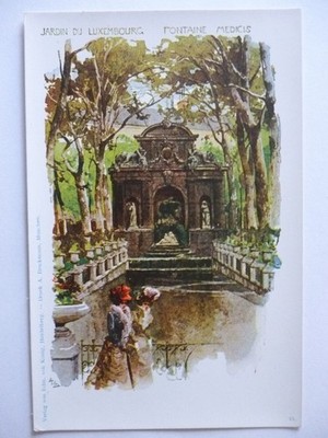 Ansichtskarte Jardin du Luxembourg Fontaine Medicis Kunstkarte Kley Paris