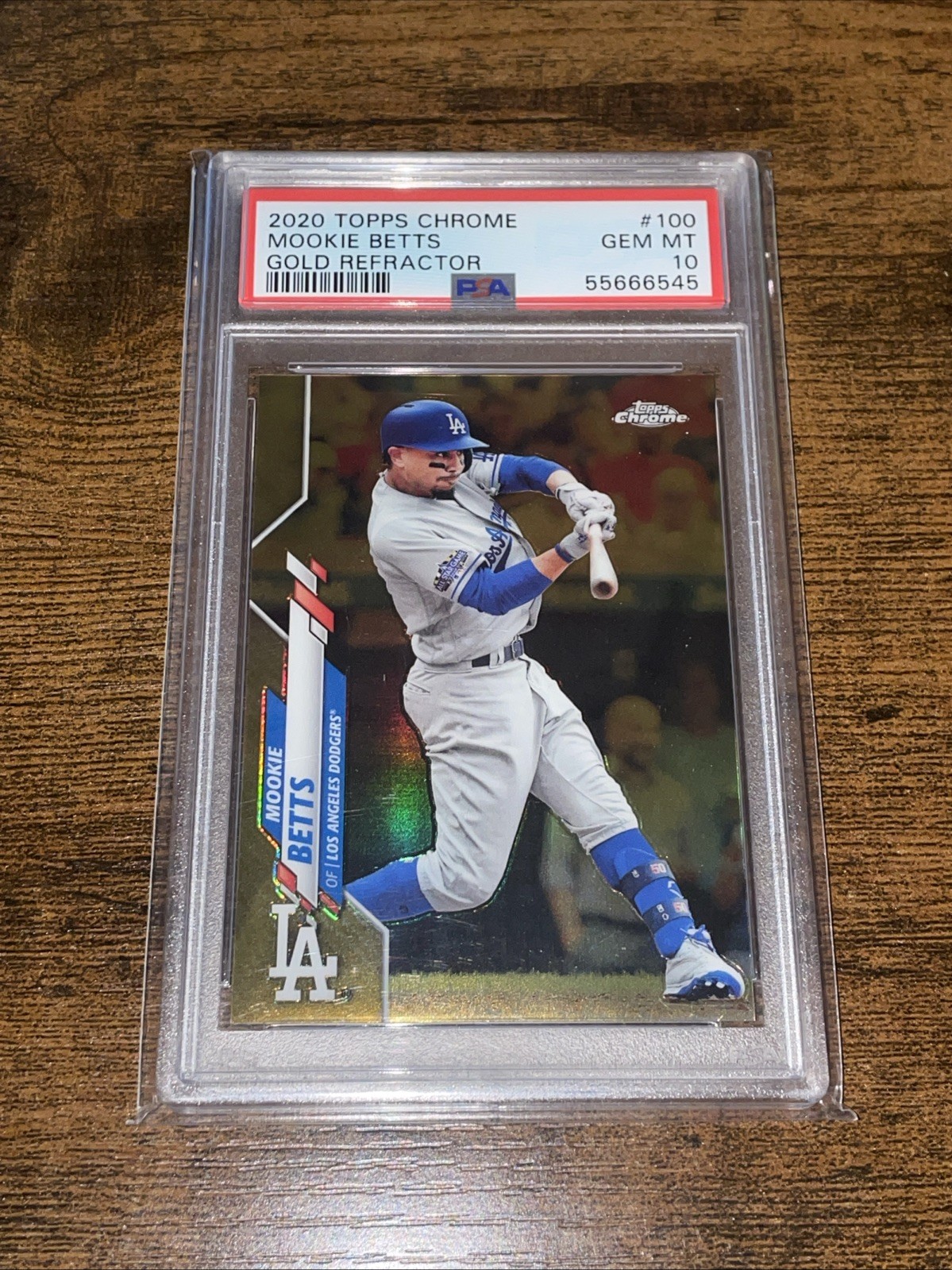 2020 Topps Chrome #100 Mookie Betts Gold Refractor /50 PSA 10 Gem Mint