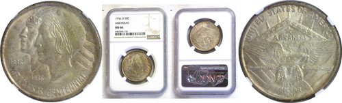 1936-D 50C Arkansas Commemorative Half Dollar NGC MS-66