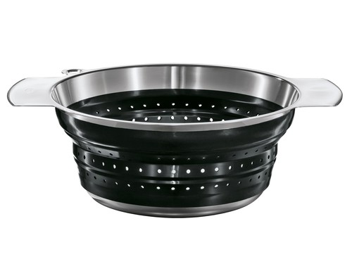 Stainless Steel Collapsible Colander, 10-inch, Black