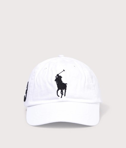 RALPH LAUREN POLO BIG PONY CHINO BASEBALL CAP HAT IN WHITE
