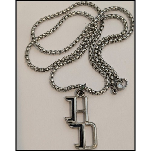 HARLEY DAVIDSON MOTORCYCLES HD Pendant Necklace Silver Black Enamel Stainless  - Picture 2 of 5