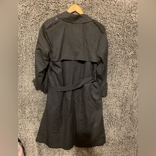 LONDON FOG Womens Trench Coat Raincoat Black Tie Belt 10 P - Excellent Condition - Picture 6 of 7