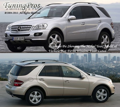 Mercedes Benz M Class W164 ML320 ML350 ML500 2006-2009 4pc Wind Deflector Visors - Picture 4 of 4