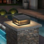 Solar Post Light,7.87" Outdoor Modern Fence Deck Cap Pillar Lamp Column Light...
