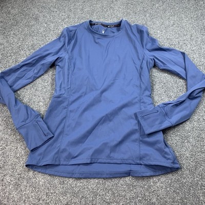 Spyder Shirt Womens Small Blue Long Sleeve Crew Neck Pullover Active