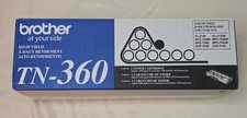 TN-360 Brother Genuine High Yield Toner Cartridge Black Toner Page Yield 2600