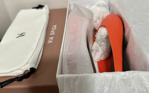 Via Spiga Women's HANA Slide Sandal,Hot Orange, Size 7.5 M NWB - Picture 6 of 6