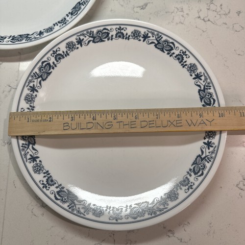 Vintage Corelle Livingware Old Town Blau Zwiebelmuster Essteller USA 10,25" 3er Set ~ EU - Bild 6 von 8