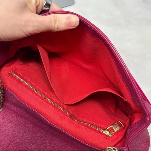 Christian Louboutin Sweet Charity Metal Bow Leather Purse Bag Pink Designer Glam - Picture 12 of 14