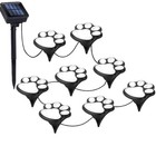 Paw Print Solar Lights – Solar String Lights Outdoor Waterproof LED (Set of 8...