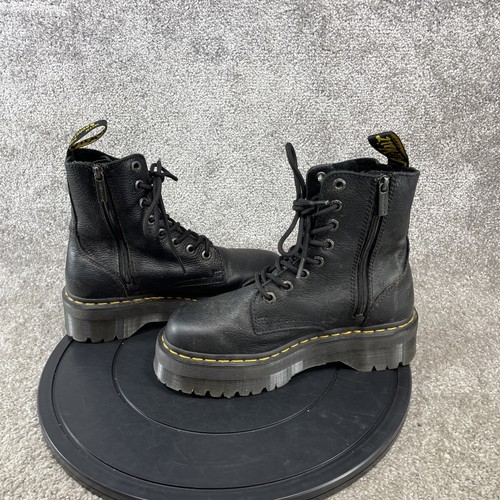 Dr Martens Boots Womens Size 8 Jadon III Black Pisa Leather Platform Combat - Picture 7 of 10