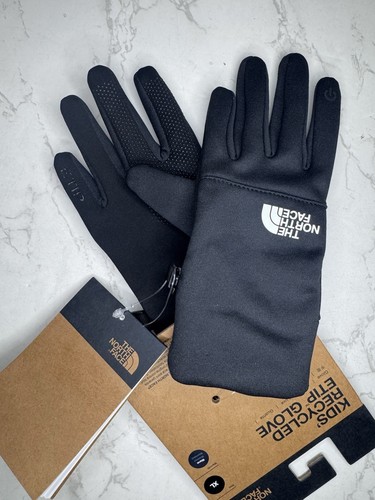 The North Face Kids Recycled Etip Gloves Size Junior XL 12-23 Years Black NEW - Picture 2 of 5