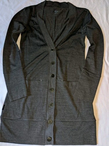 Icebreaker Strickjacke XS Neuseeland Merinowolle grau Knopf Longpullover - Bild 21 von 24