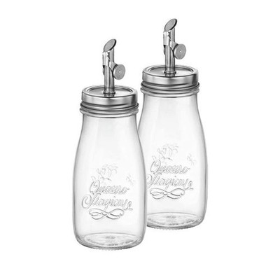 Bormioli Rocco 13.5 oz Quattro Stagioni Oil Dispenser, Set of 2   Lead-Free
