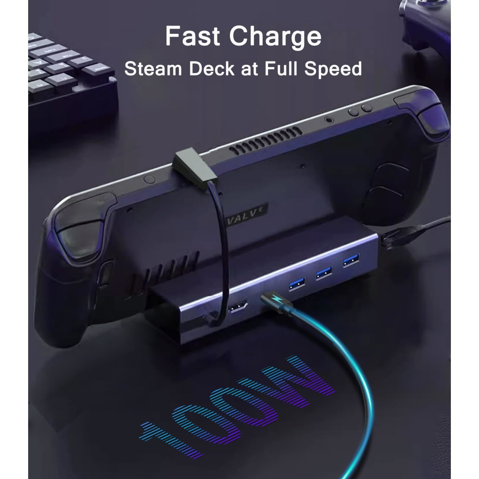 Base 6 en 1 para Steam Deck, ROG Ally y Legion Go con HDMI 4K 60Hz, PD 100W y Ethernet, imagen 6