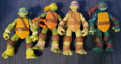Playmates TMNT Ninja Turtles 2012 Mikey Leo Donny Raf Figures missing weapons