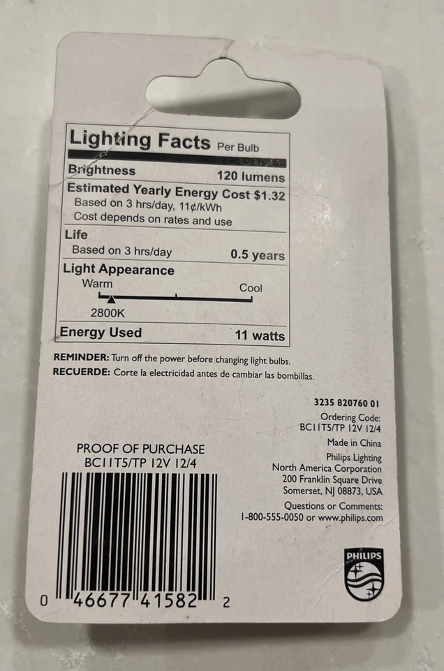 New Philips Landscape Lighting 11-Watt Clear T5 12-Volt Wedge Base 4 Pack - Image 2 of 2