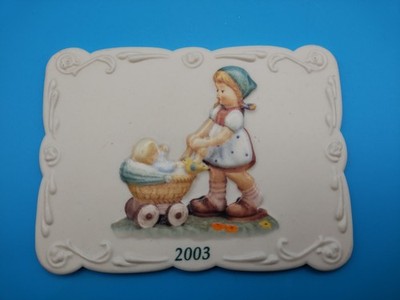 Postcard Goebel Berta Hummel Porcelain Sunshine Stroll F28943-1 2003 Mother Baby