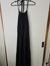 SPELL & THE GYPSY COLLECTIVE Black Knit Halter Neck Sampl Maxi Dress Size S SP17