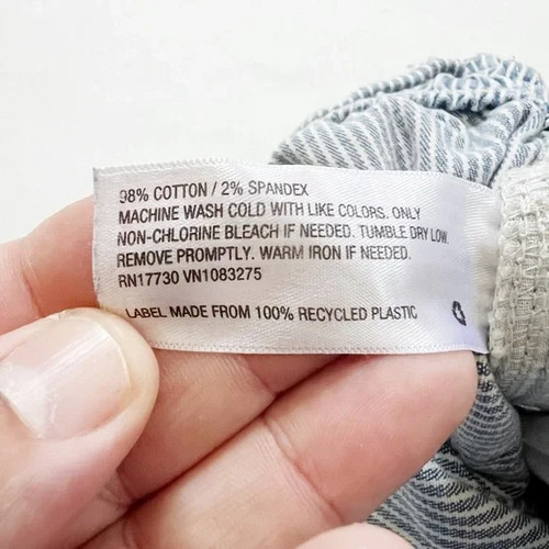 Universal Thread Blue & White Stripe Paper Bag Waist High Rise Trouser Pant Sz 4 - Picture 10 of 10