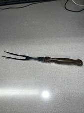 Vintage Cutco Carving Fork No 1027 Classic Brown Handle USA 11.5” Preowned