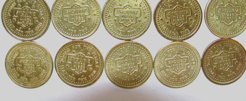 Showbiz Pizza Place Brass Coin 25C Play Token - 1980's Rare Vintage Collectible - Picture 4 of 6
