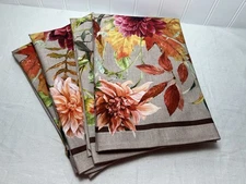 Williams Sonoma Harvest Bloom Dinner Napkins, Set of 4_NWT_T#G