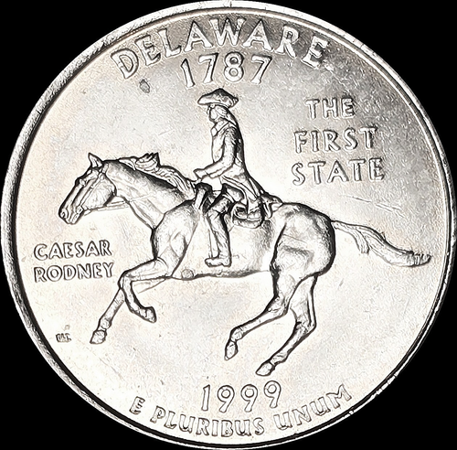 1999-P RARE SPITTING HORSE DELWARE QUARTER DOLLAR VERY BEAUTIFUL COIN - Picture 3 of 3
