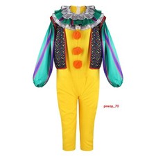 It Pennywise Clown Cosplay Costume Suit Adult Women Polyester Children Halloween