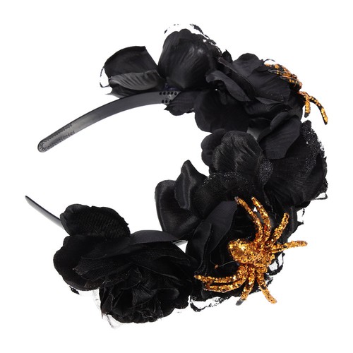 Diadema Rosa Artificial Novia Halloween Flor Festival Mujeres Fiesta Diademas - Imagen 2 de 12
