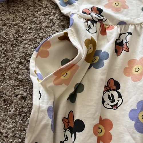 Disney Happy Face Flowers Minnie Mickey Mouse Print Dress Girl’s Size 9/10 NEW - Picture 9 of 9