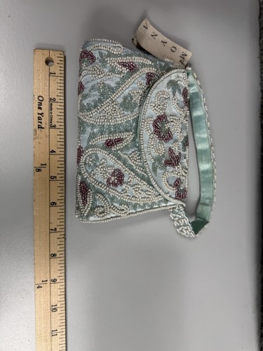 Cartera Moyna con Cuentas Pequeña 7” Correa Colorida También Con Cuentas Nueva con Etiqueta - Imagen 5 de 8