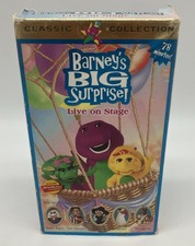 Barney's Big Surprise Live On Stage VHS Tape Late Release White VTG