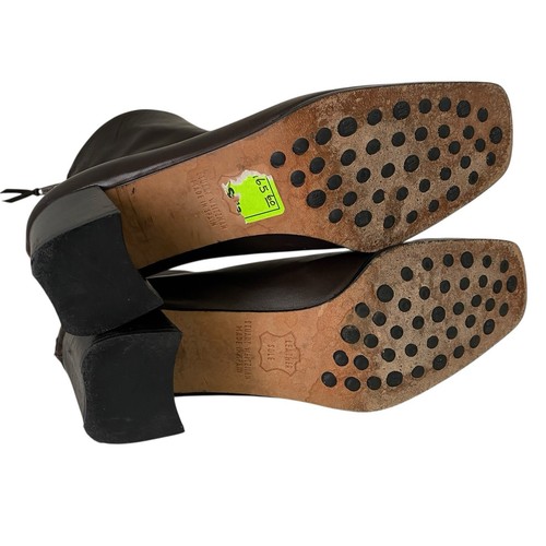 Stuart Weitzman Stiefelette braun Leder eckige Zehenpartie Reißverschluss hinten in der Mitte Größe 7 B - Bild 9 von 9