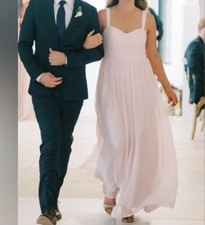 NWT Azazie Gabby A Line/ Princess Dress In Blushing Pink Size 0